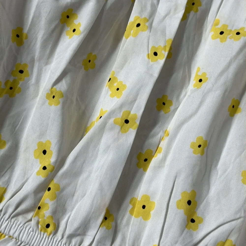 ASOS GLAMOROUS White & Yellow Floral Long Sleeve Romper NWT